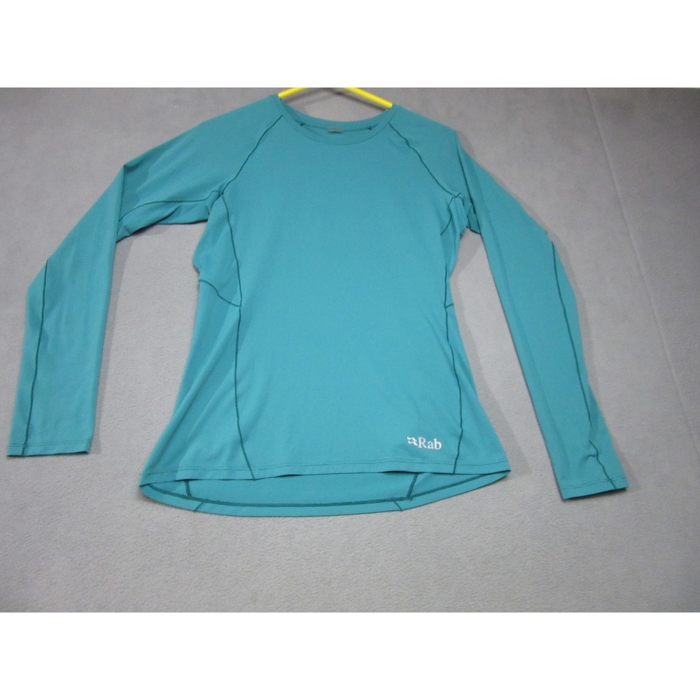 Rab Shirt Womens 10 Teal Blue Force Base Layer Tee Long Sleeve Technical Active